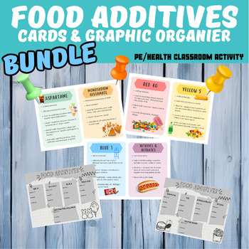 Preview of Healthy Eating/Nutrition: Food Additives BUNDLE Cards & Graphic Organizer