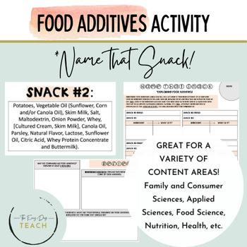 Preview of Food Additives Activity  - Name That Snack + Independent Research