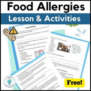 Preview of Food Allergies Activity Culinary Arts and FCS -  Foods - Family Consumer Science