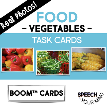 Preview of Food Boom™ Cards Vegetables Task Cards Real Photos