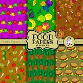 Food Background Pattern & Digital Papers Clip Art Set