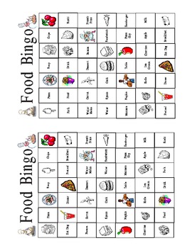 Food Bingo by Rock and Roll Kindergarten | TPT
