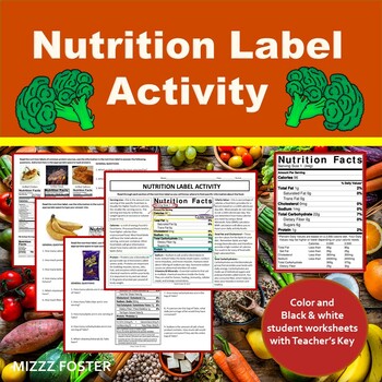 Preview of Nutrition Label Activity (8 editable pgs.) Biomolecules & Food