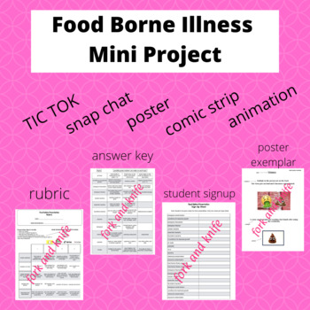 Preview of Food Borne Illness Mini Project (outline, exemplar, rubric, answer key)