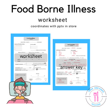 Preview of Food Safety / Food Borne Illness ⌁ Worksheet coordinates with pptx in store