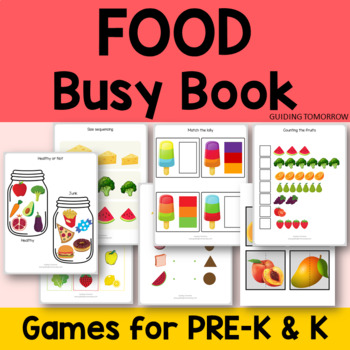 Preview of Food Busy Binder Learning Folder Busy Book Preschool Activities Binder