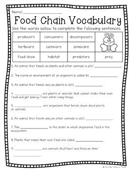 Food Chain: Craftivity and Printables by Terrific Times in Third