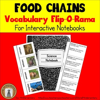Preview of Food Chain Vocabulary Interactive Notebook