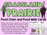 Food Chain & Food Web Cards - Prairie (or Grassland) Ecosystem