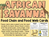 Food Chain & Food Web Cards - Savanna Ecosystem