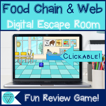 Preview of Food Chain & Food Web Review Activity - MS-LS2-3 No-Prep Digital Escape Room