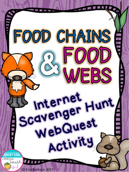 Preview of Food Chains and Food Webs Internet Scavenger Hunt WebQuest Activity