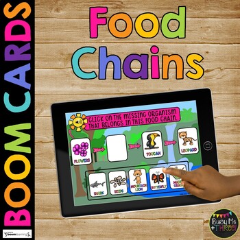 Preview of Food Chains BOOM CARDS™ Science Digital Learning 1st and 2nd Grade