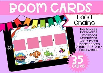 Preview of Food Chains BOOM Cards - Distance Learning