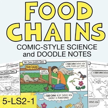 Preview of Food Chains: Comic-Style Content, Guided Notes, and Doodle Notes Activity