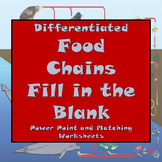 Food Chains Differentiated Worksheets and Matching Highlig