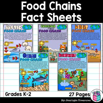 Preview of Food Chains Fact Sheets: Arctic, Desert, Forest, Ocean, Tundra, and More!
