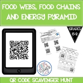 Food Chains, Food Webs, Energy Pyramid QR Code Scavenger Hunt