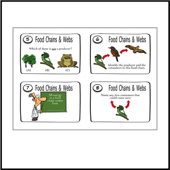 Food Chains Food Webs Task Cards by Acorn | Teachers Pay Teachers