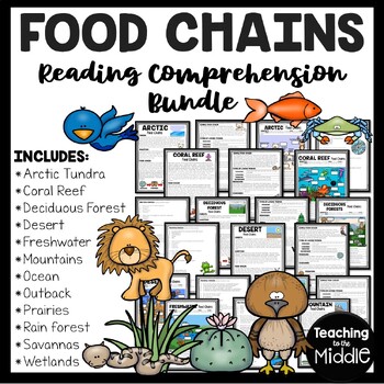 Preview of Food Chains Informational Text Reading Comprehension Bundle Animals