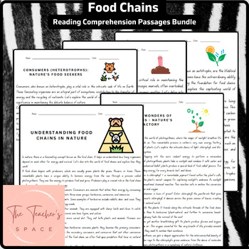 Preview of Food Chains Reading Comprehension Passages Bundle