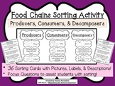 Food Chains Sorting Activity Game about Producers, Consume