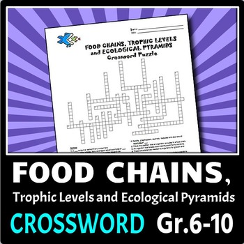 Food Chains Crossword {Editable} by Tangstar Science TPT