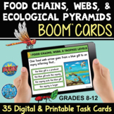 Food Chains, Webs, and Ecological Pyramids Boom Cards