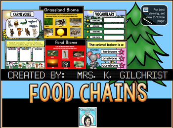 Preview of Food Chains and Biomes Smart Notebook Lesson