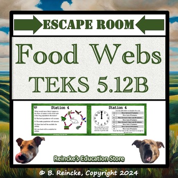 Preview of Food Webs Escape Room (TEKS 5.12B, formally 5.9B)