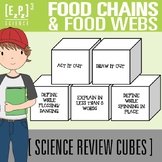 Food Chains and Food Webs Vocabulary Review Cubes | Scienc