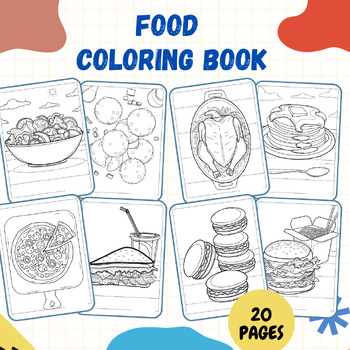 Preview of Food Coloring Pages  | Fun Coloring book |  For Kids wow