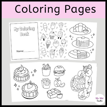 Preview of Food Coloring Pages/Sheets - Food Coloring Book - Early/Fast Finishers