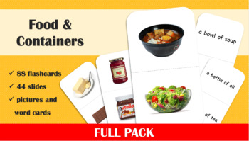 Preview of Food & Containers Flash cards full pack