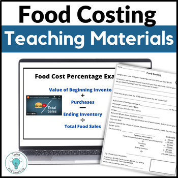 Preview of Food Costing Lesson for Culinary Arts - FCS - Prostart Culinary 1 and Culinary 2