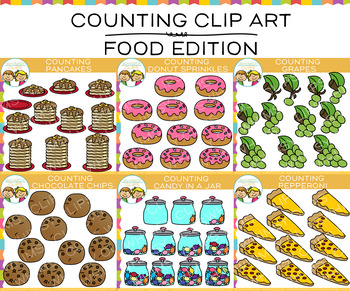 Preview of Food Counting Math Clip Art Bundle