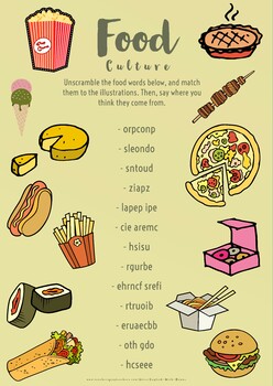 Food Culture by English with RayMe | TPT