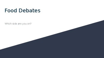 Preview of Food Debates- Conversation Starters