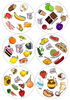 Food Dobble  Food, Simple patterns, Board games