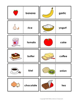 Food Domino Game by Miss Jelena's Classroom | Teachers Pay Teachers