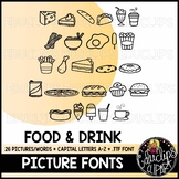 Food & Drink Picture Font {Educlips Clipart}