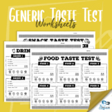 Food, Drink, & Snack Taste Test Worksheets