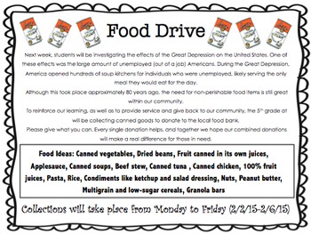 Preview of Food Drive Announcement