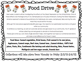 food drive essay