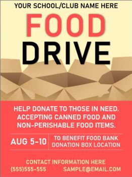 Preview of Food Drive Flyer | Editable