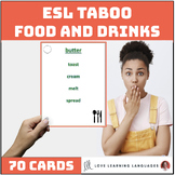 ESL ELL Food and Drinks Vocabulary Taboo Game - Speaking a