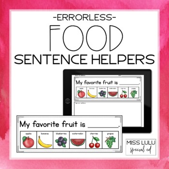 Preview of Food Errorless Sentence Helpers - Printable and Digital