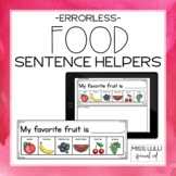 Food Errorless Sentence Helpers - Printable and Digital