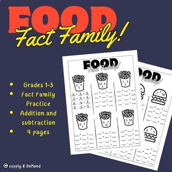 Preview of Food Fact Family - Math: Addition and Subtraction