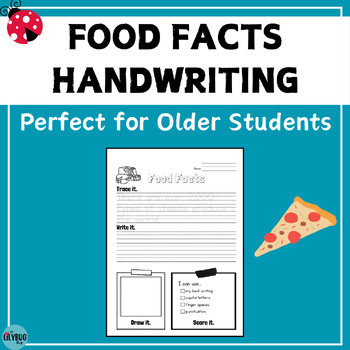Preview of Food Facts Handwriting Practice for Older Students // 50 Worksheets